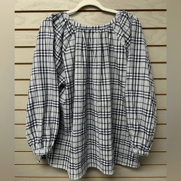 Chaps Navy and White Checkered Shirt - Picture 5 of 6